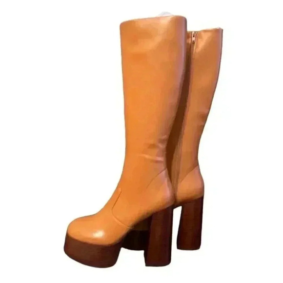 Free People x Jeffrey Campbell Timewarp Platform Heeled Knee High Boot Size 9.5 - Picture 7 of 9